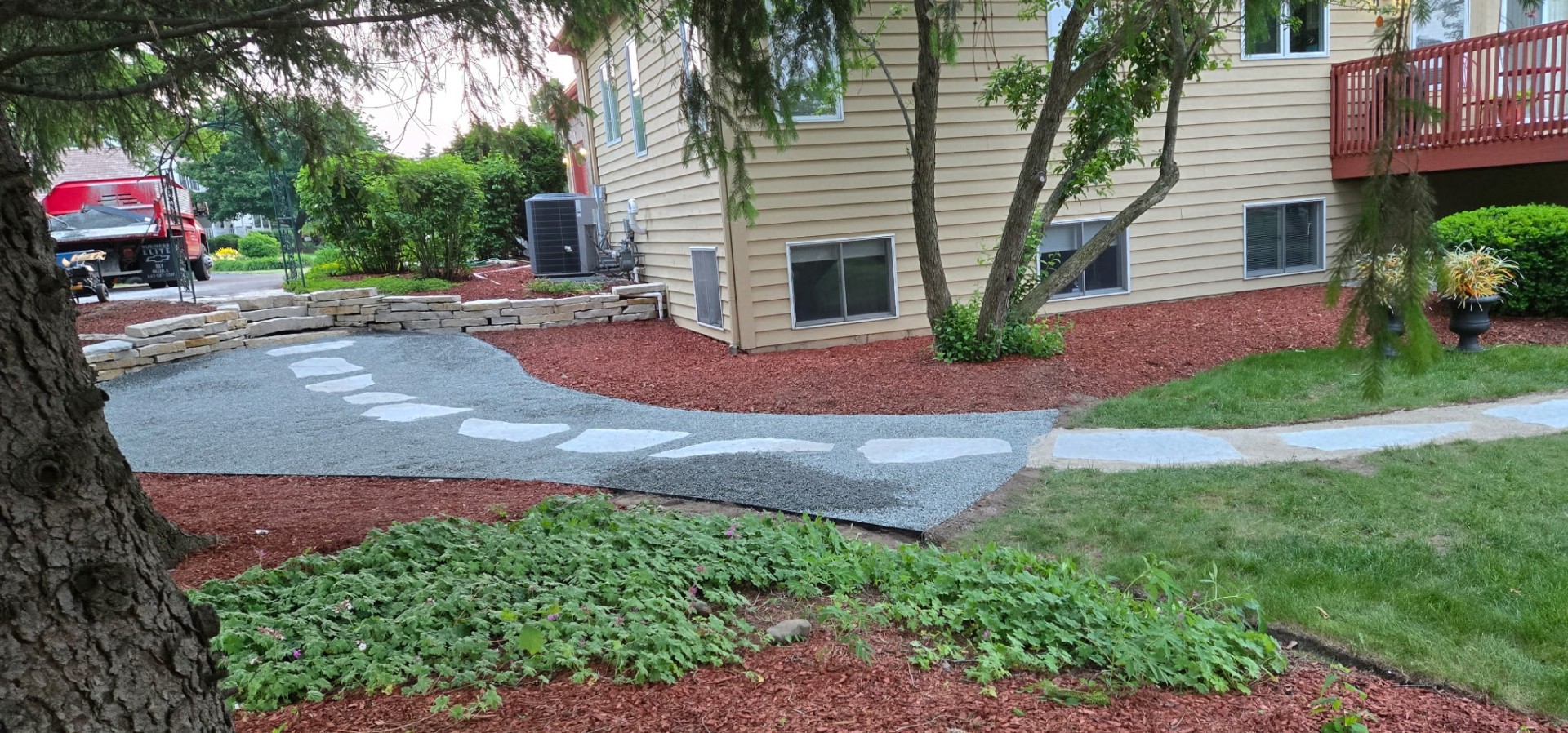Side yard walkway and bed rebuild