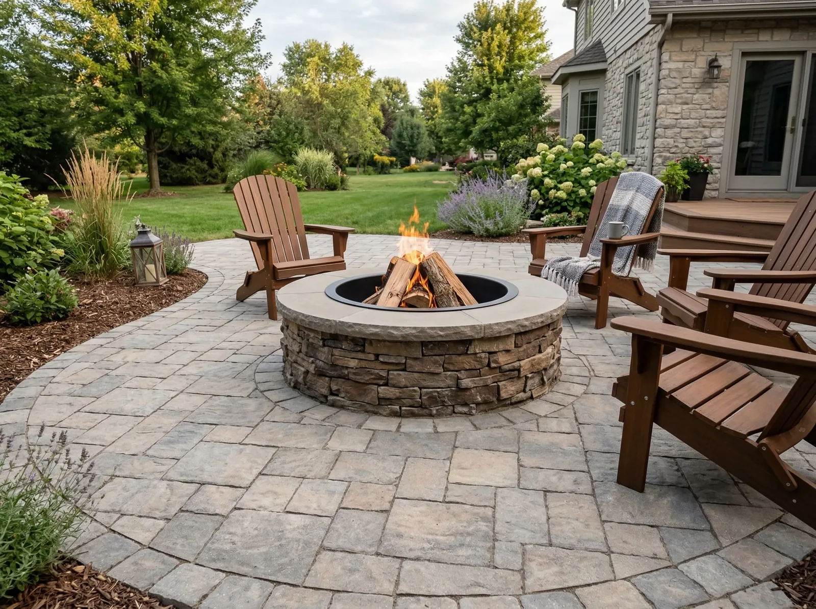 Fire pit at dusk