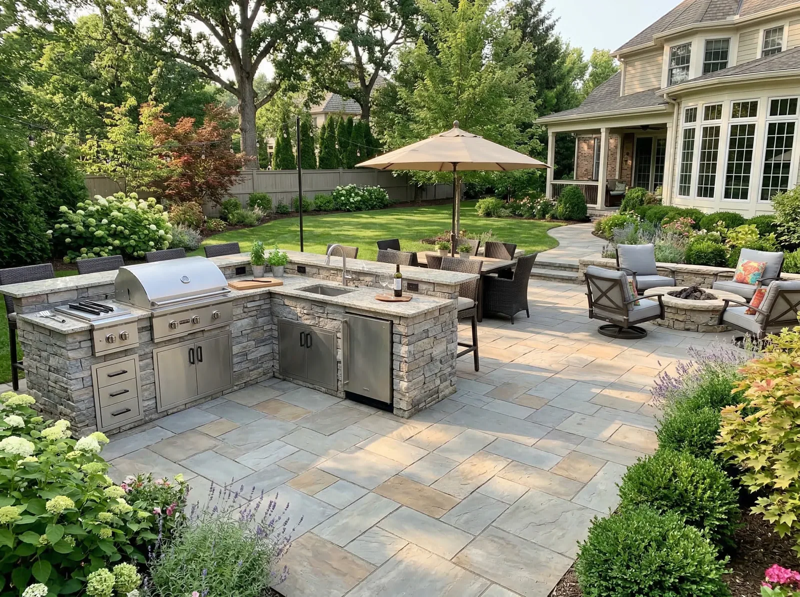 Grill island with storage