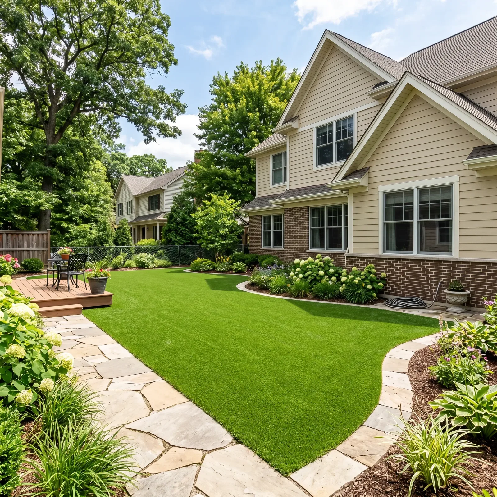 Artificial turf for a shaded yard