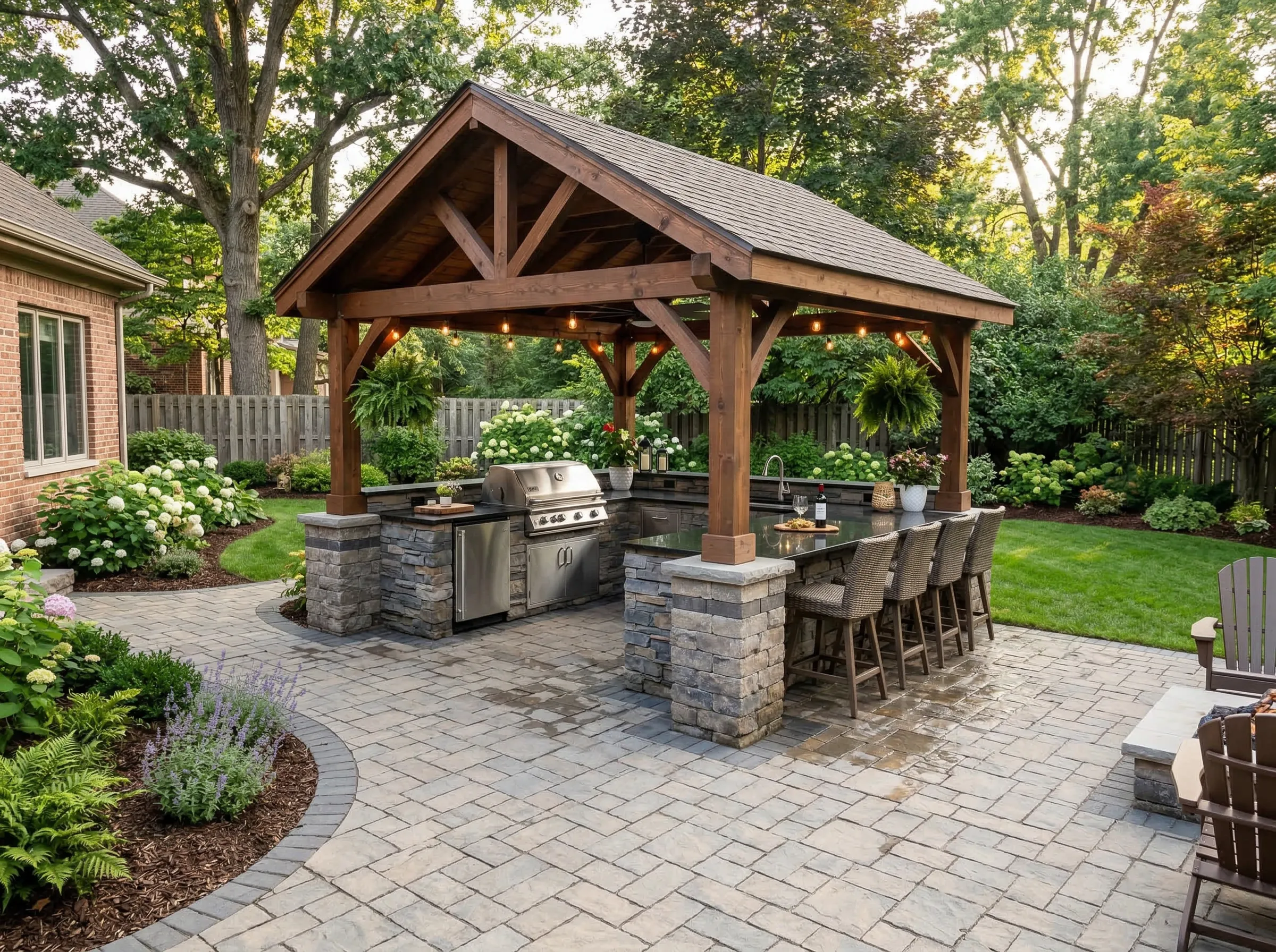 Outdoor entertainment space in Illinois