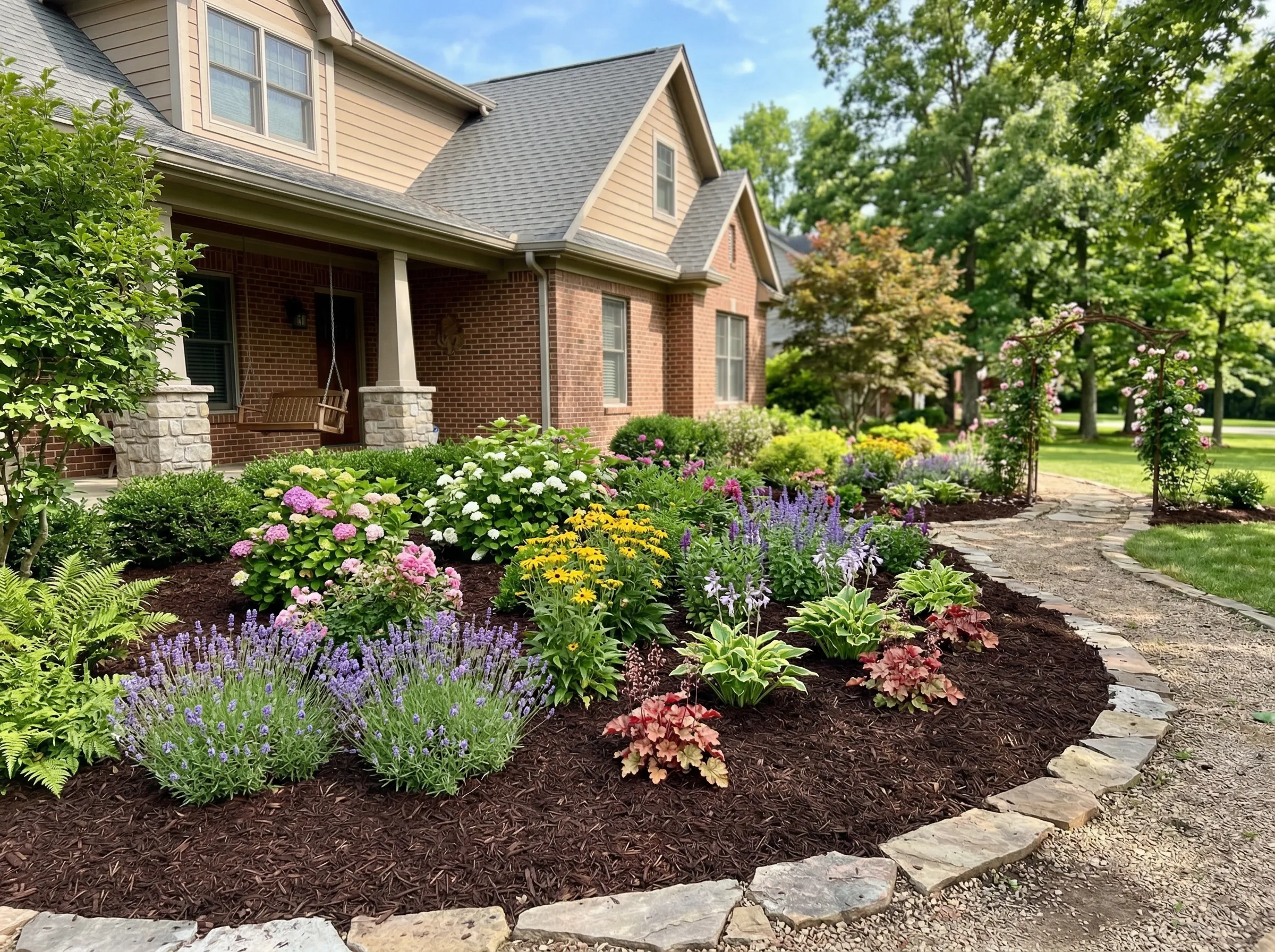 Mulch installation in Illinois